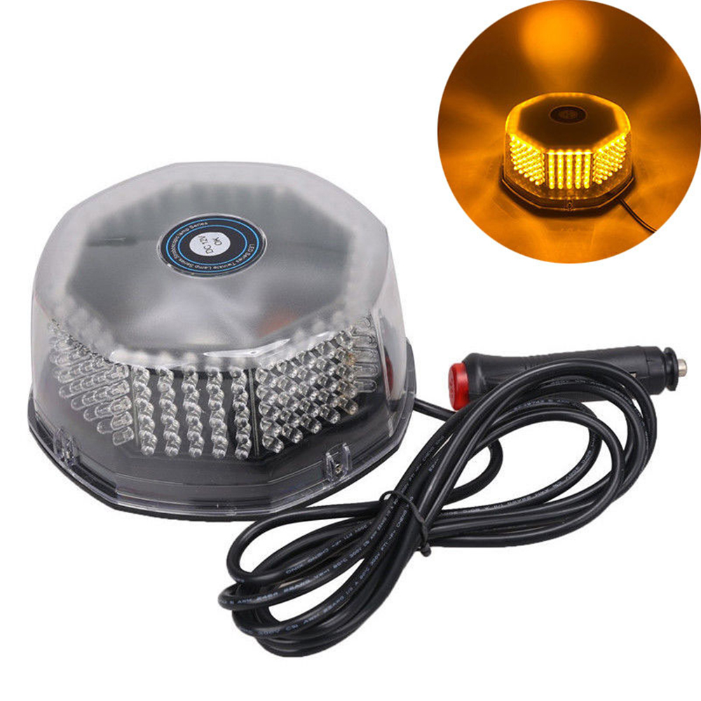 DC12-24V 240LED 24W Burst Strobe Ceiling Lamp Round Octagonal Roof Magnet Strobe Car Cleaning Car Rotating Signal Light